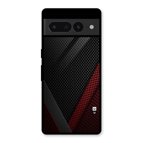 Classy Black Red Design Glass Back Case for Google Pixel 7 Pro