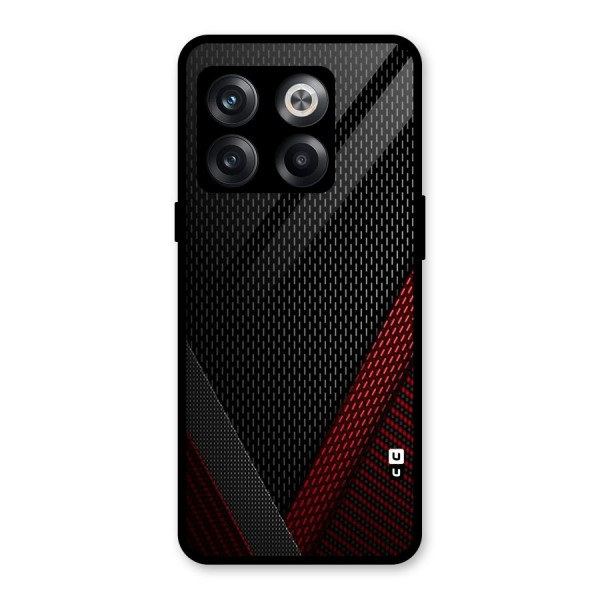 Classy Black Red Design Glass Back Case for OnePlus 10T
