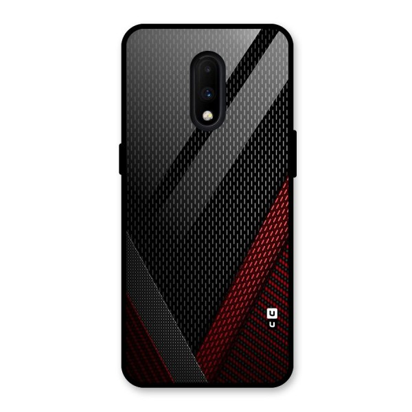 Classy Black Red Design Glass Back Case for OnePlus 7