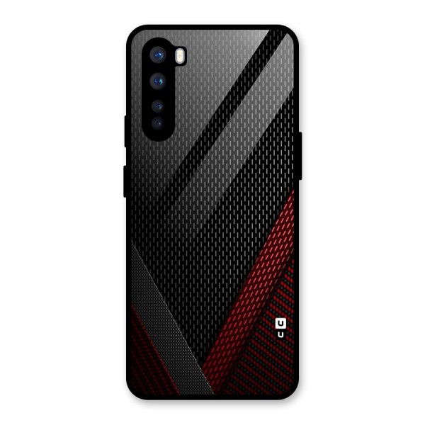 Classy Black Red Design Glass Back Case for OnePlus Nord