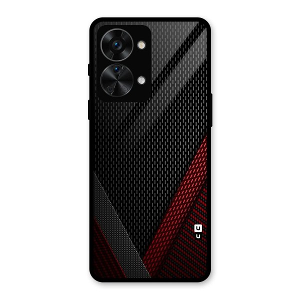 Classy Black Red Design Glass Back Case for OnePlus Nord 2T