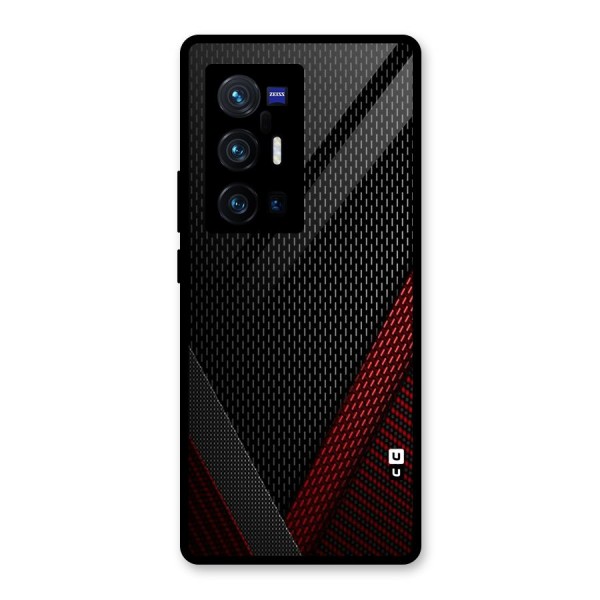 Classy Black Red Design Glass Back Case for Vivo X70 Pro Plus