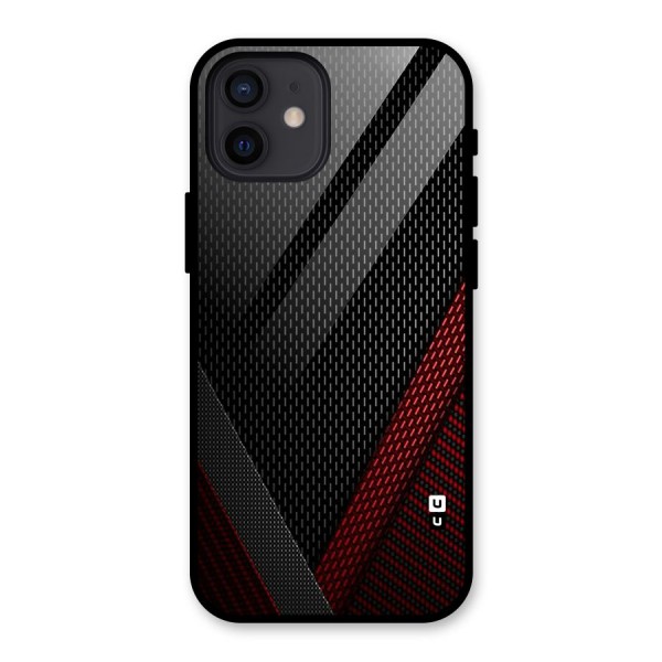 Classy Black Red Design Glass Back Case for iPhone 12
