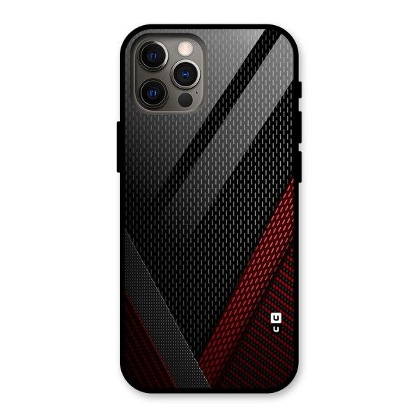 Classy Black Red Design Glass Back Case for iPhone 12 Pro