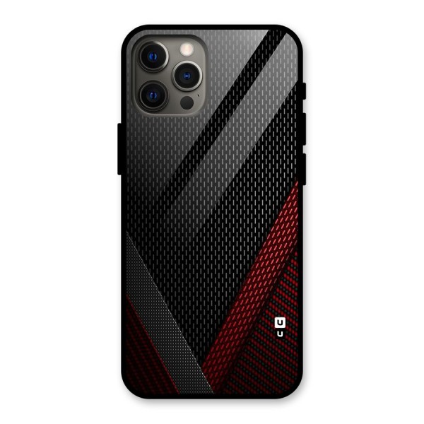 Classy Black Red Design Glass Back Case for iPhone 12 Pro Max