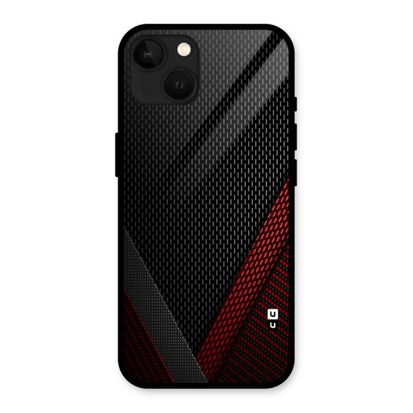 Classy Black Red Design Glass Back Case for iPhone 13