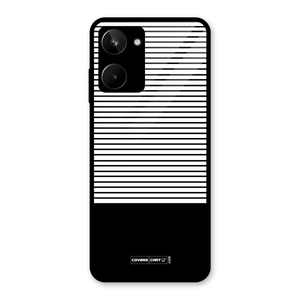 Classy Black Stripes Glass Back Case for Realme 10