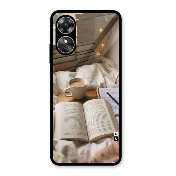 Coffee And Books Glass Back Case for Oppo A17
