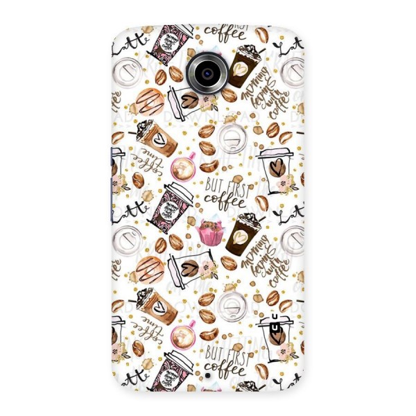 Coffee Pattern Back Case for Nexsus 6