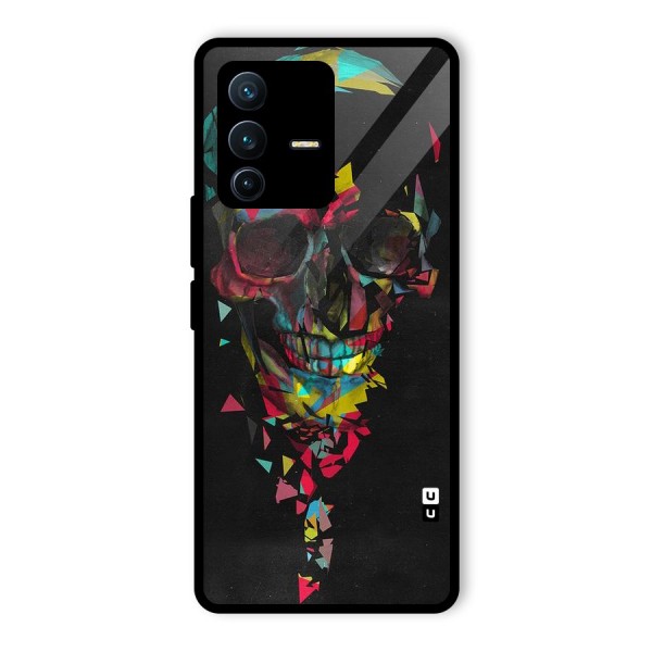 Colored Skull Shred Glass Back Case for Vivo V23 Pro