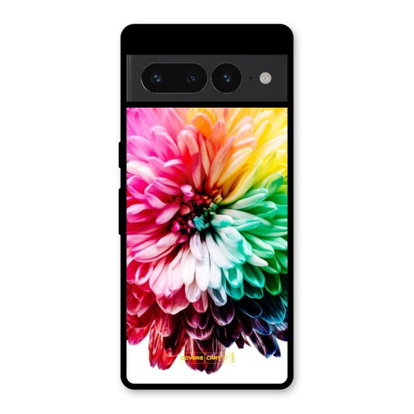 Colorful Flower Glass Back Case for Google Pixel 7 Pro