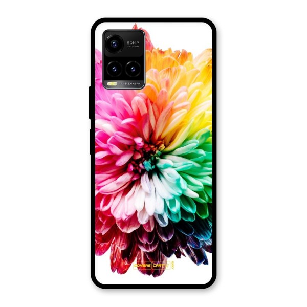 Colorful Flower Glass Back Case for Vivo Y21A