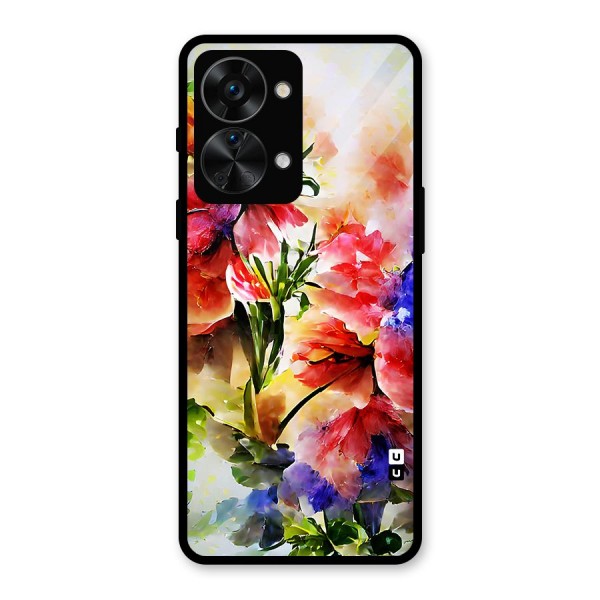 Colorful Flowers Fine Art Glass Back Case for OnePlus Nord 2T