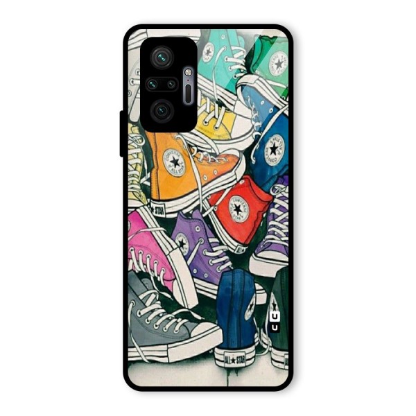 Colorful Shoes Glass Back Case for Redmi Note 10 Pro