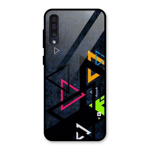 Coloured Triangles Glass Back Case for Galaxy A50