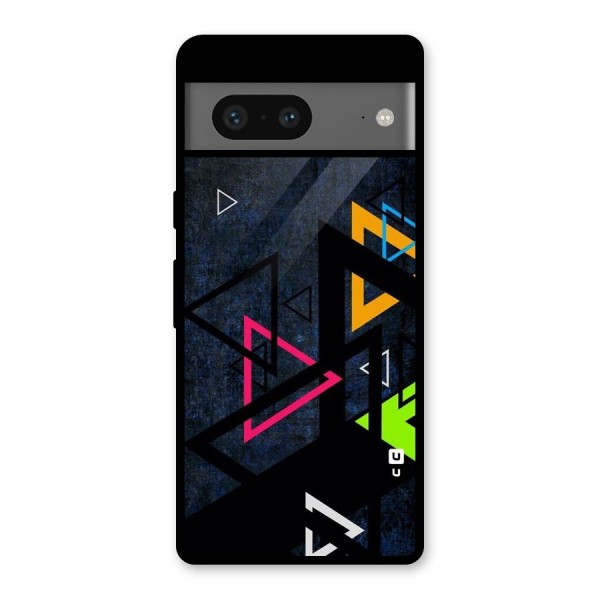 Coloured Triangles Glass Back Case for Google Pixel 7