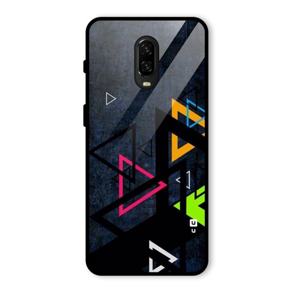 Coloured Triangles Glass Back Case for OnePlus 6T