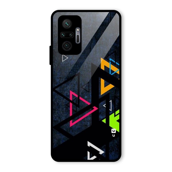 Coloured Triangles Glass Back Case for Redmi Note 10 Pro