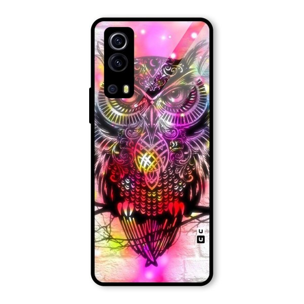 Colourful Owl Glass Back Case for Vivo iQOO Z3
