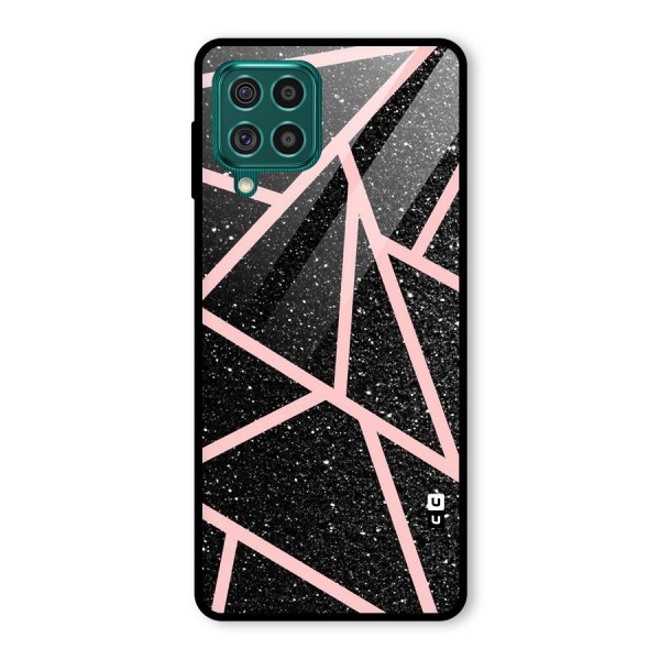 Concrete Black Pink Stripes Glass Back Case for Galaxy F62