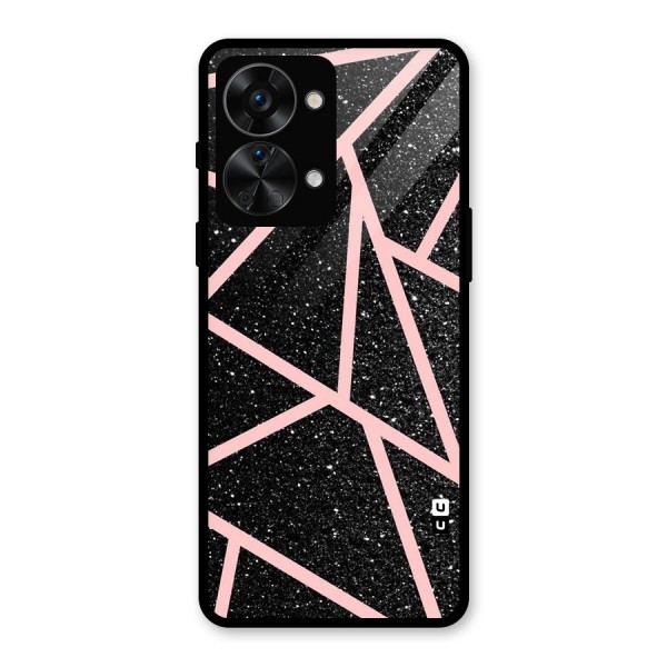 Concrete Black Pink Stripes Glass Back Case for OnePlus Nord 2T