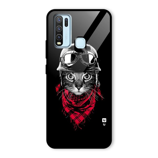 Cool Biker Cat Glass Back Case for Vivo Y50