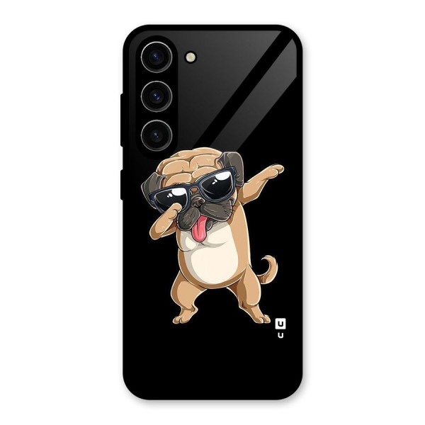 Cool Dab Dog Glass Back Case for Galaxy S23