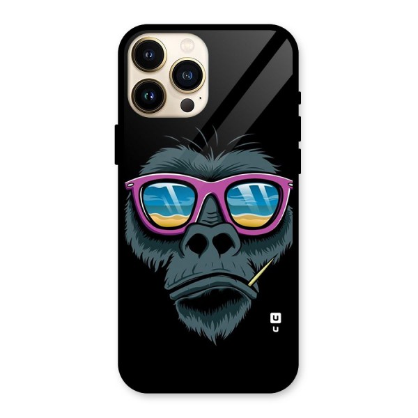 Cool Monkey Beach Sunglasses Glass Back Case for iPhone 13 Pro Max