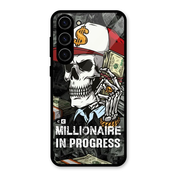 Cool Skull Millionaire In Progress Glass Back Case for Galaxy S23 Plus