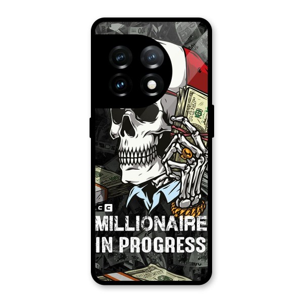 Cool Skull Millionaire In Progress Glass Back Case for OnePlus 11