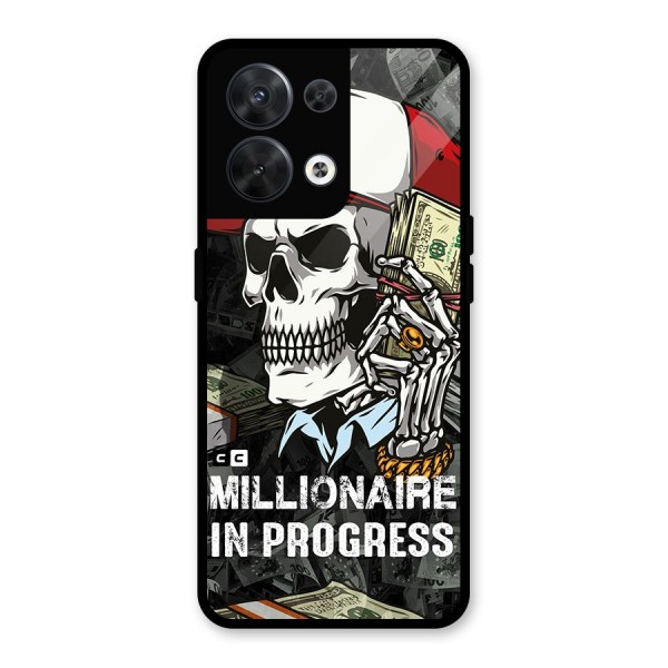 Cool Skull Millionaire In Progress Glass Back Case for Oppo Reno8 5G