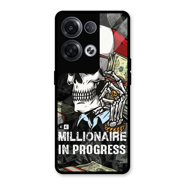 Cool Skull Millionaire In Progress Glass Back Case for Oppo Reno8 Pro 5G