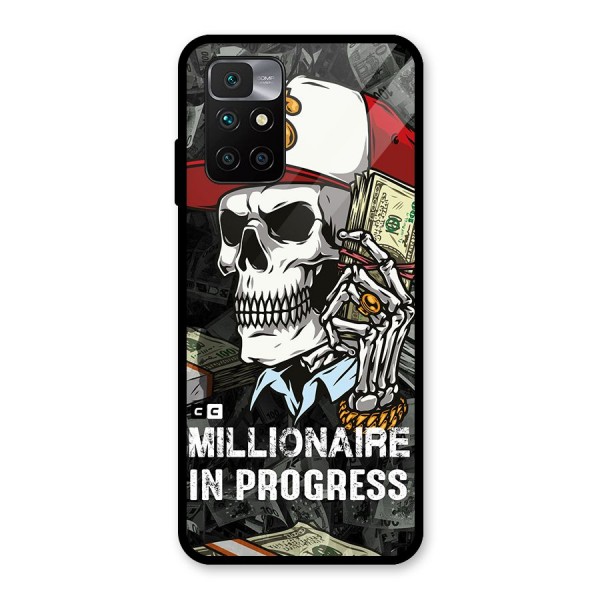 Cool Skull Millionaire In Progress Glass Back Case for Redmi 10 Prime