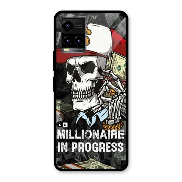 Cool Skull Millionaire In Progress Glass Back Case for Vivo Y21G