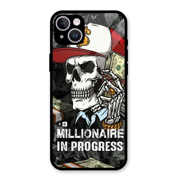 Cool Skull Millionaire In Progress Glass Back Case for iPhone 14 Plus