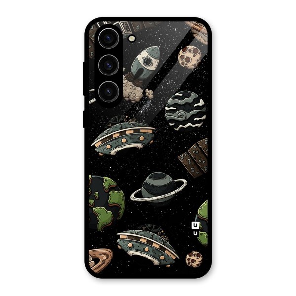 Cosmos Night Sky Anime Pattern Glass Back Case for Galaxy S23 Plus