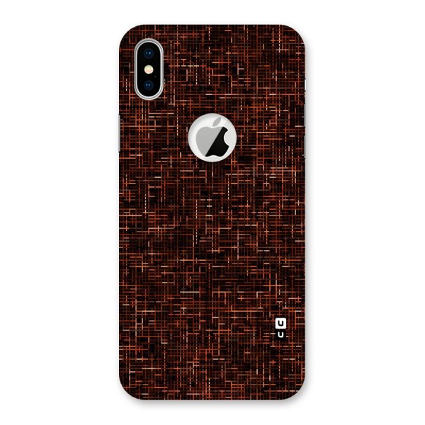 Criss Cross Brownred Pattern Back Case for iPhone XS Logo Cut