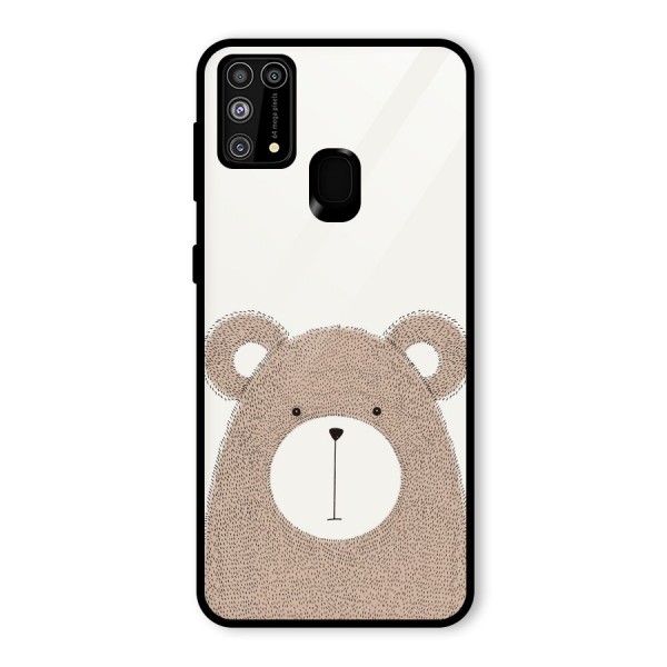 Cute Bear Glass Back Case for Galaxy M31