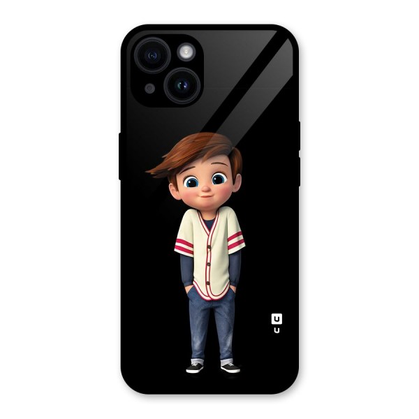 Cute Boy Tim Glass Back Case for iPhone 14