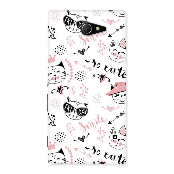 Cute Cat Swag Back Case for Sony Xperia M2