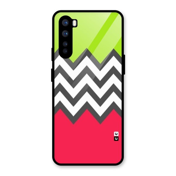 Cute Chevron Glass Back Case for OnePlus Nord