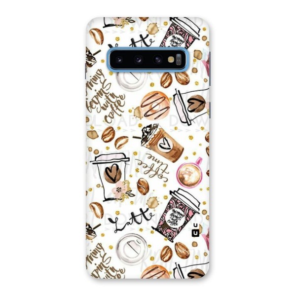 Cute Coffee Pattern Back Case for Galaxy S10