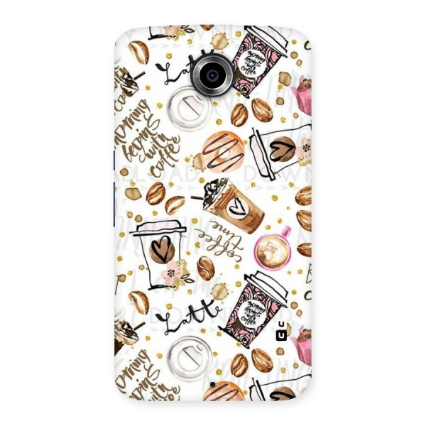 Cute Coffee Pattern Back Case for Nexsus 6