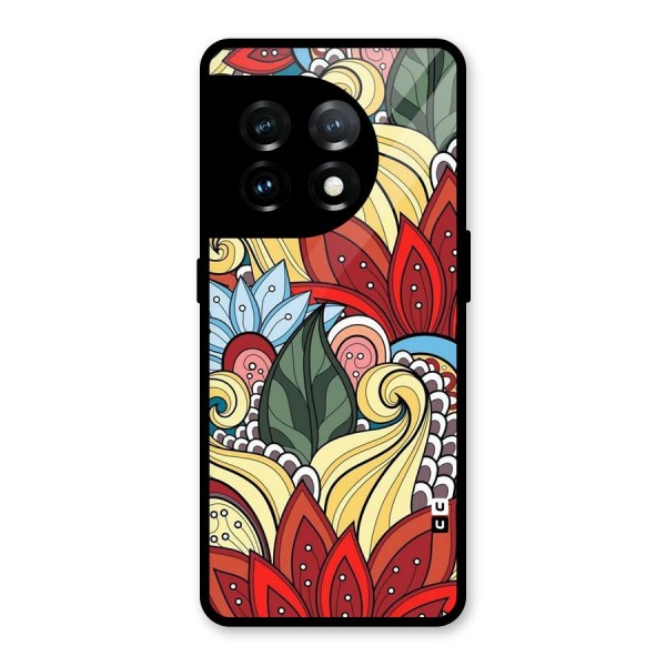 Cute Doodle Glass Back Case for OnePlus 11