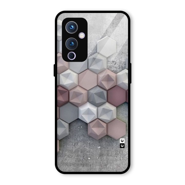 Cute Hexagonal Pattern Glass Back Case for OnePlus 9