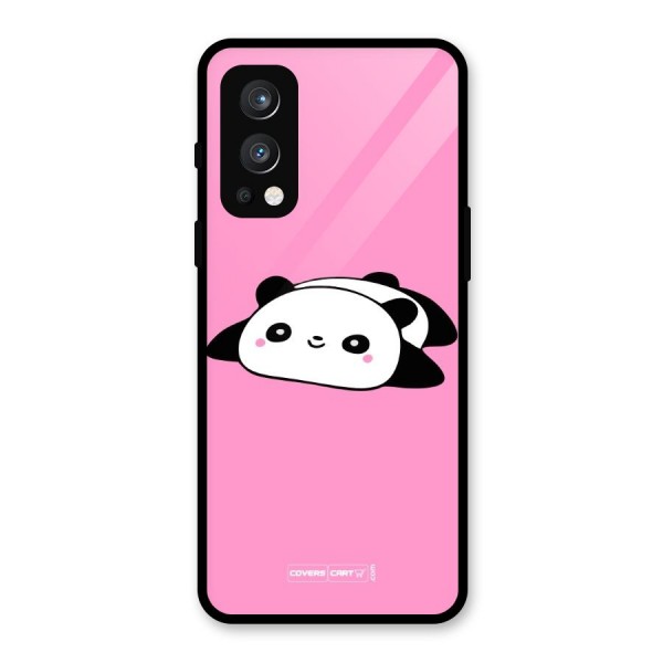 Cute Lazy Panda Glass Back Case for OnePlus Nord 2 5G