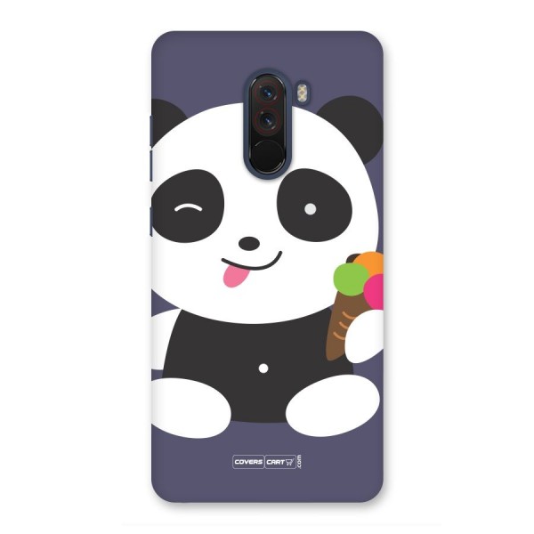 Cute Panda Blue Back Case for Poco F1