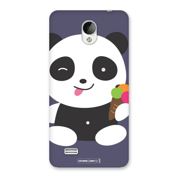 Cute Panda Blue Back Case for Vivo Y21