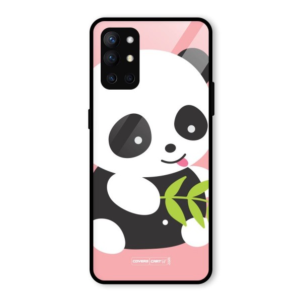 Cute Panda Pink Glass Back Case for OnePlus 9R