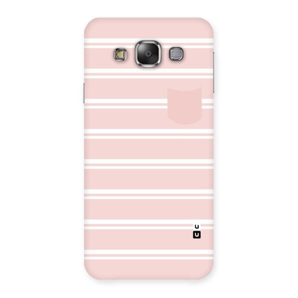 Cute Pocket Striped Back Case for Galaxy E7